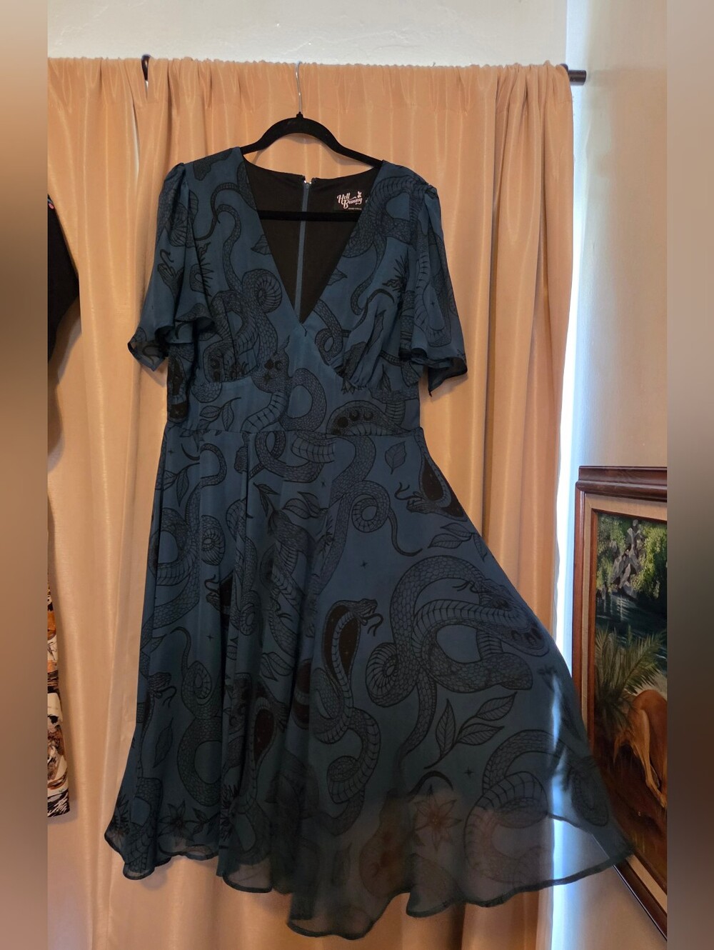 Hell Bunny Venom Midi Dress XL UK 16=US 14. EUC - Picture 2 of 6
